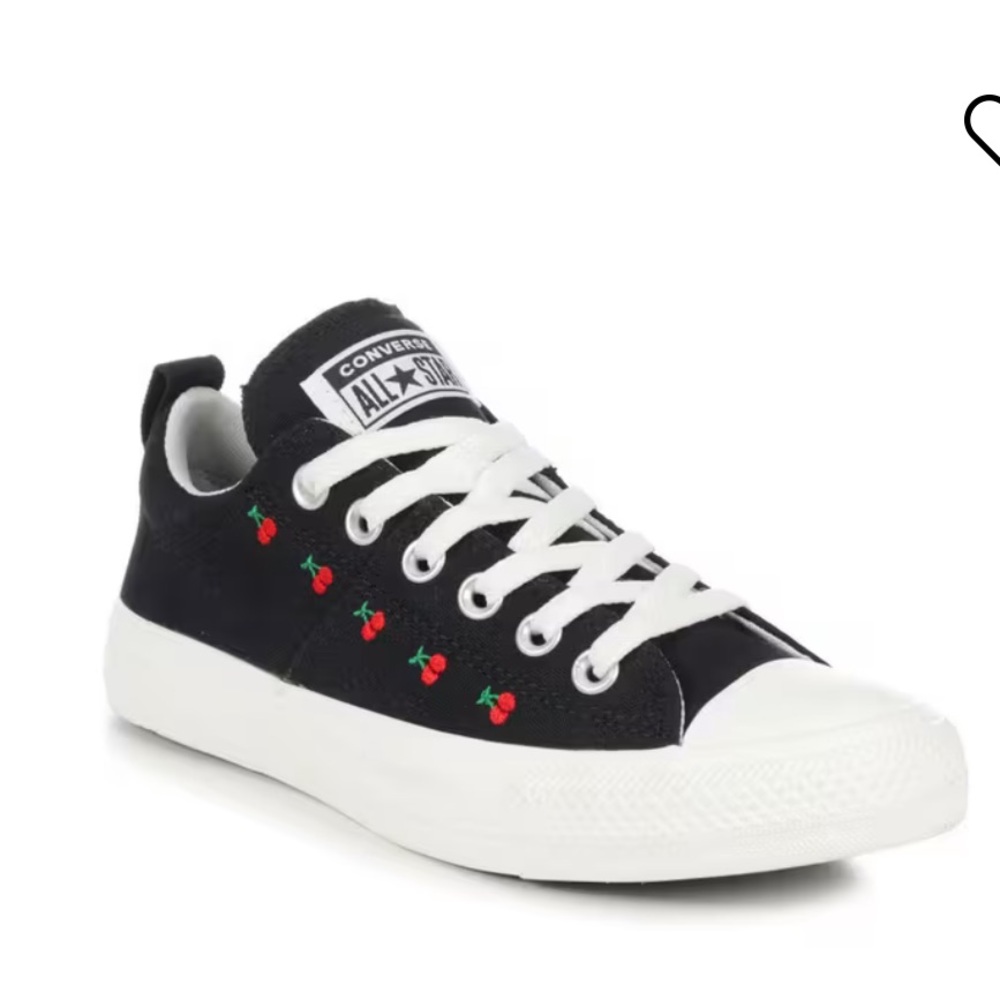 Converse all star Madison Ox black red cherry embroidery size 7.  NWOT